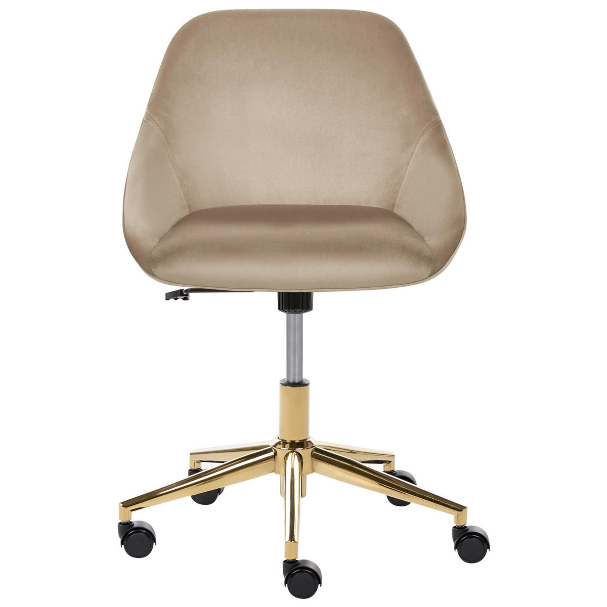 SCHREIBTISCHSTUHL Samtstoff Taupe Bardsdale - Taupe, Textil (54/77/54cm) - Beliani