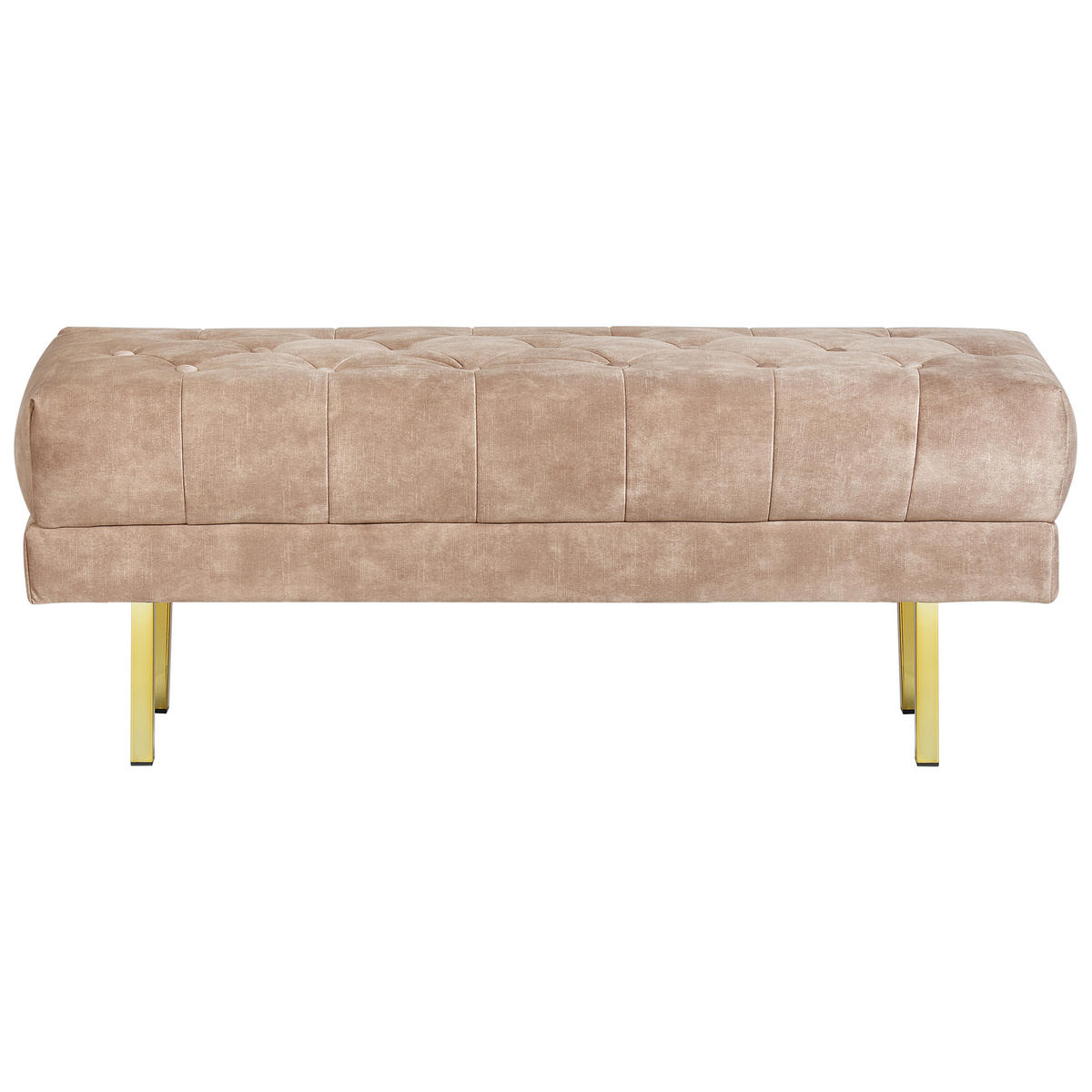 BANK Beige Roseville - Taupe/Goldfarben, Textil (117/44/40cm) - Beliani