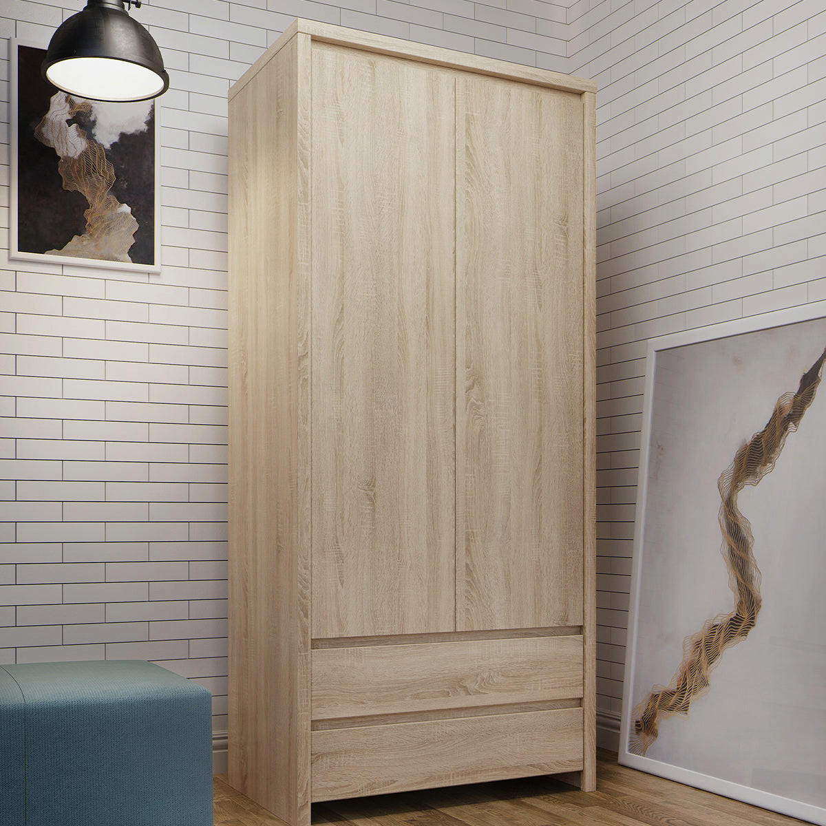 SCHRANK 2 Türen Soren Holz - Braun, Holzwerkstoff (90/200.5/55.5cm) - Petits-meubles
