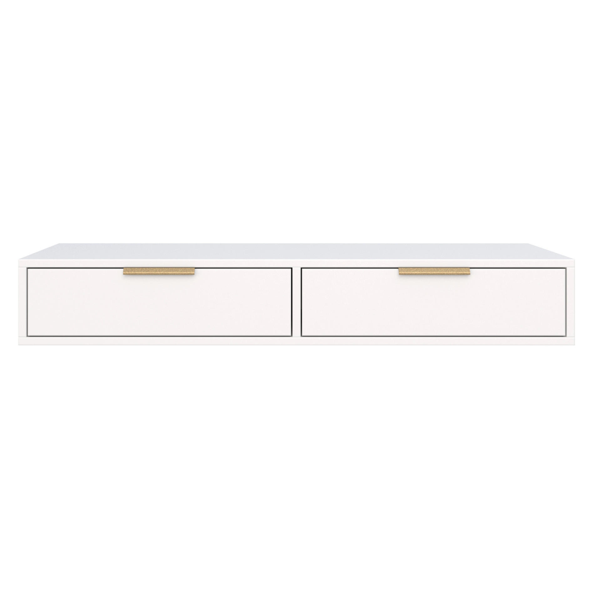 SCHMINKTISCH Vena Weiß 110 cm - Goldfarben/Weiß, Holzwerkstoff/Kunststoff (110/17/40cm) - Selsey