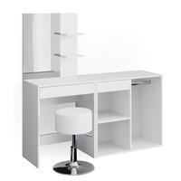 SCHMINKTISCH Isabelle Weiß 60 cm mit Hocker - Weiß, Holzwerkstoff (60/140/40cm) - Vicco