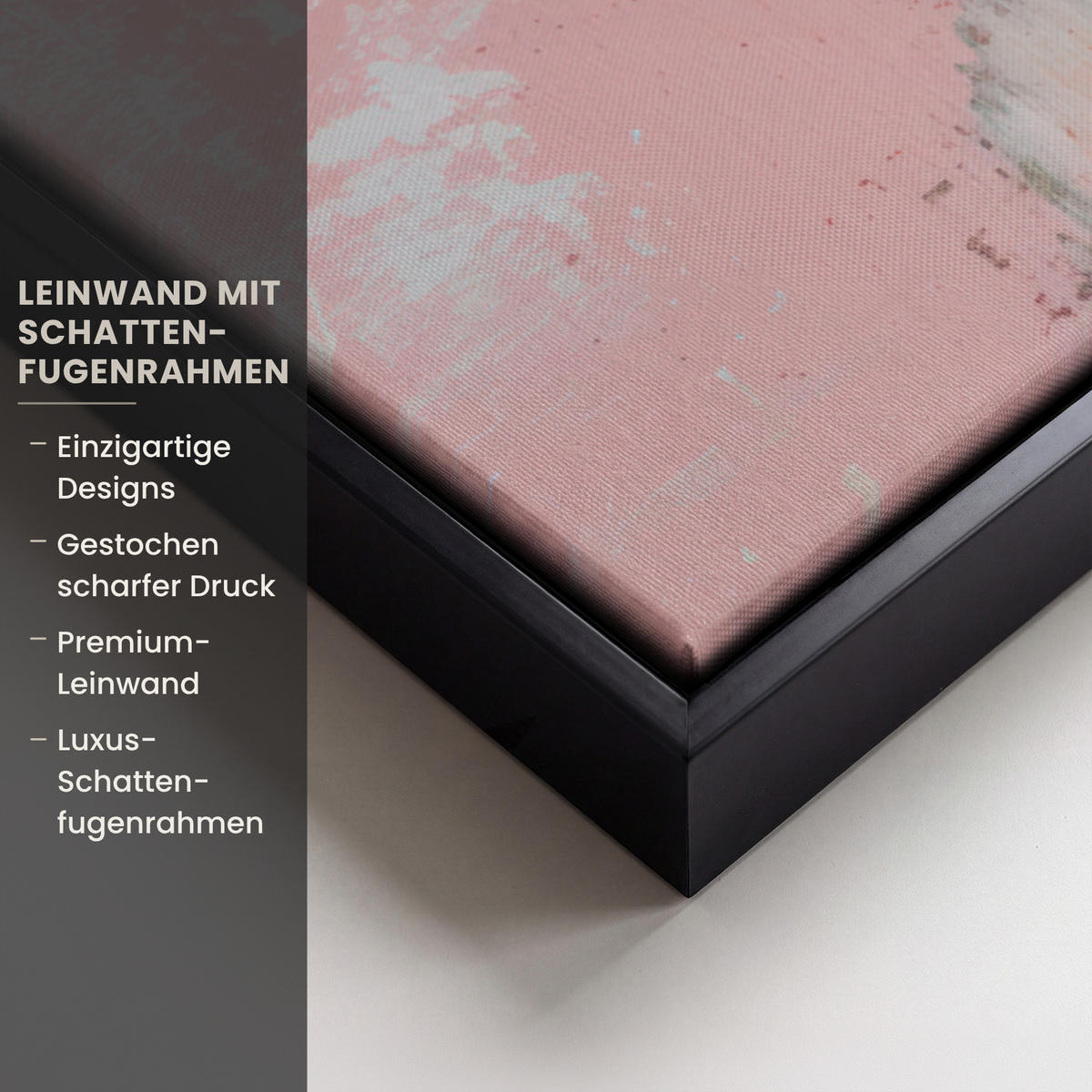 LEINWAND Bilder mit Rahmen - Malerei - Blumen - Rustikal - Rosa - 60x40 - Altrosa, Textil (60/40cm) - MuchoWow