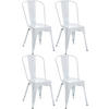 BESUCHERSTUHL 4er Set Metall weiß - Weiß, Metall (44/89/48cm) - CLP