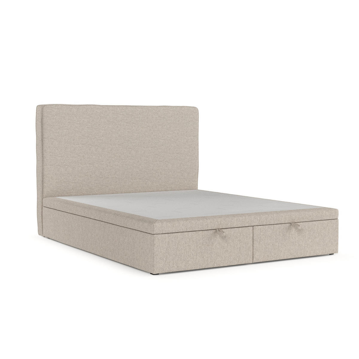 POLSTERBETT Hush mit Stauraum 140/200 cm Hellbeige im Megan Stoff - Sandfarben/Schwarz, Holz/Holzwerkstoff (140/200cm) - AltaBeds