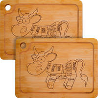 STEAKBRETT 23/33/2 cm, Bambus - Braun, Holz (23/33cm) - Dunedesign