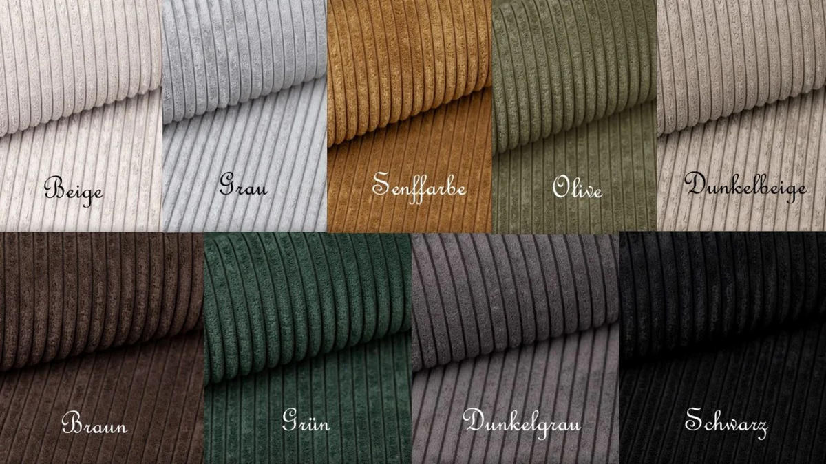 ECKSOFA Mit Schlaffunktion Und Bettkasten BEST Dicker Cord Poso Olive - Olivgrün, Holz/Textil (312/142cm) - Kaiser Möbel
