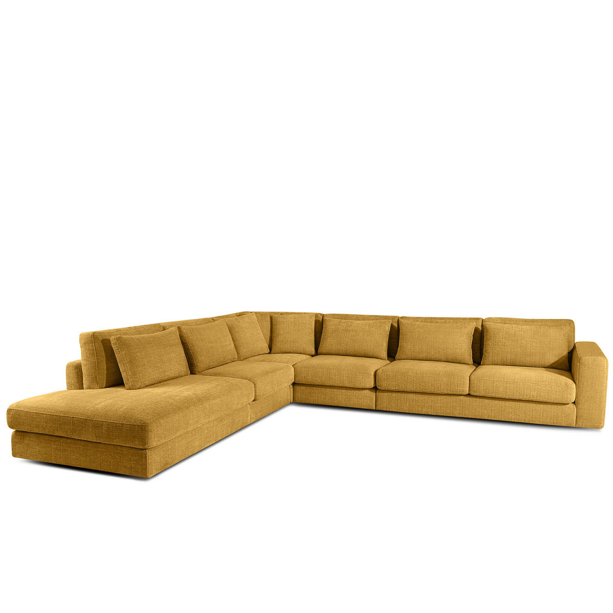 ECKSOFA XL links VERUS - Gelb, Holz/Holzwerkstoff (377/328cm) - KONSIMO®