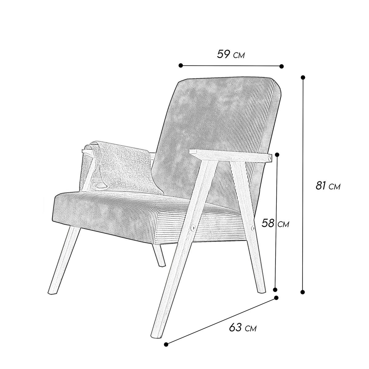 SESSEL Petra 81x63 cm im minimalistischen Stil Scandinavian, Holz, grün - Grün, Holz (59/81/63cm) - Margaret Hadas24