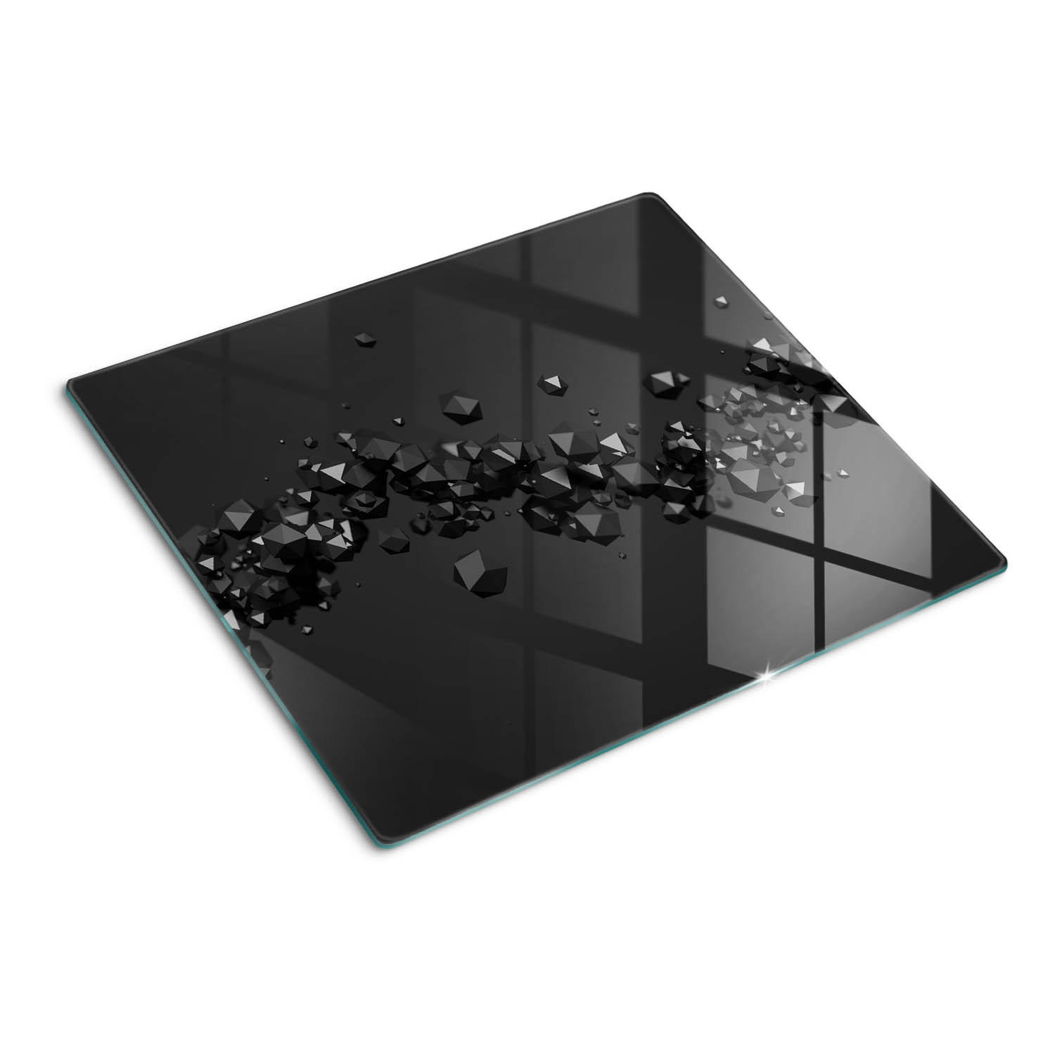Tulup Glasplatte Schwarz 60x0.4x52 cm