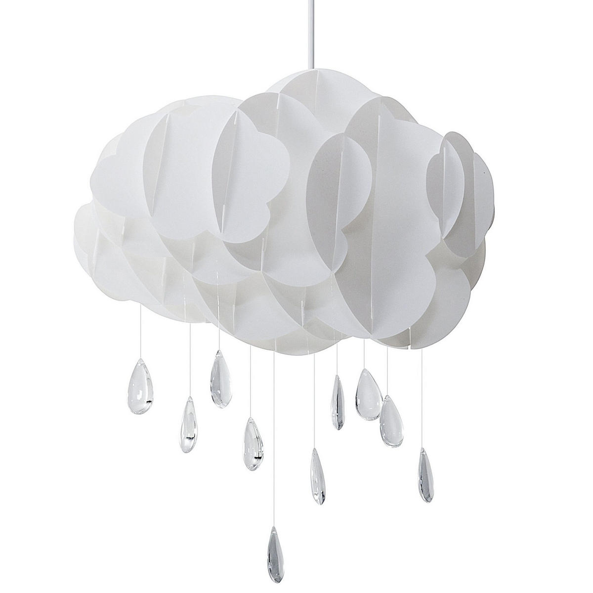 HÄNGELEUCHTE Weiß Ailenne - Weiß, Kunststoff (35/35/182cm) - Beliani