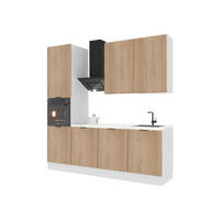 KÜCHENZEILE 240 cm Livaro – KU-S28 – Sonoma Eiche / Weiß - Weiß/Sonoma Eiche, Holzwerkstoff (240/247/60cm) - hi-markt