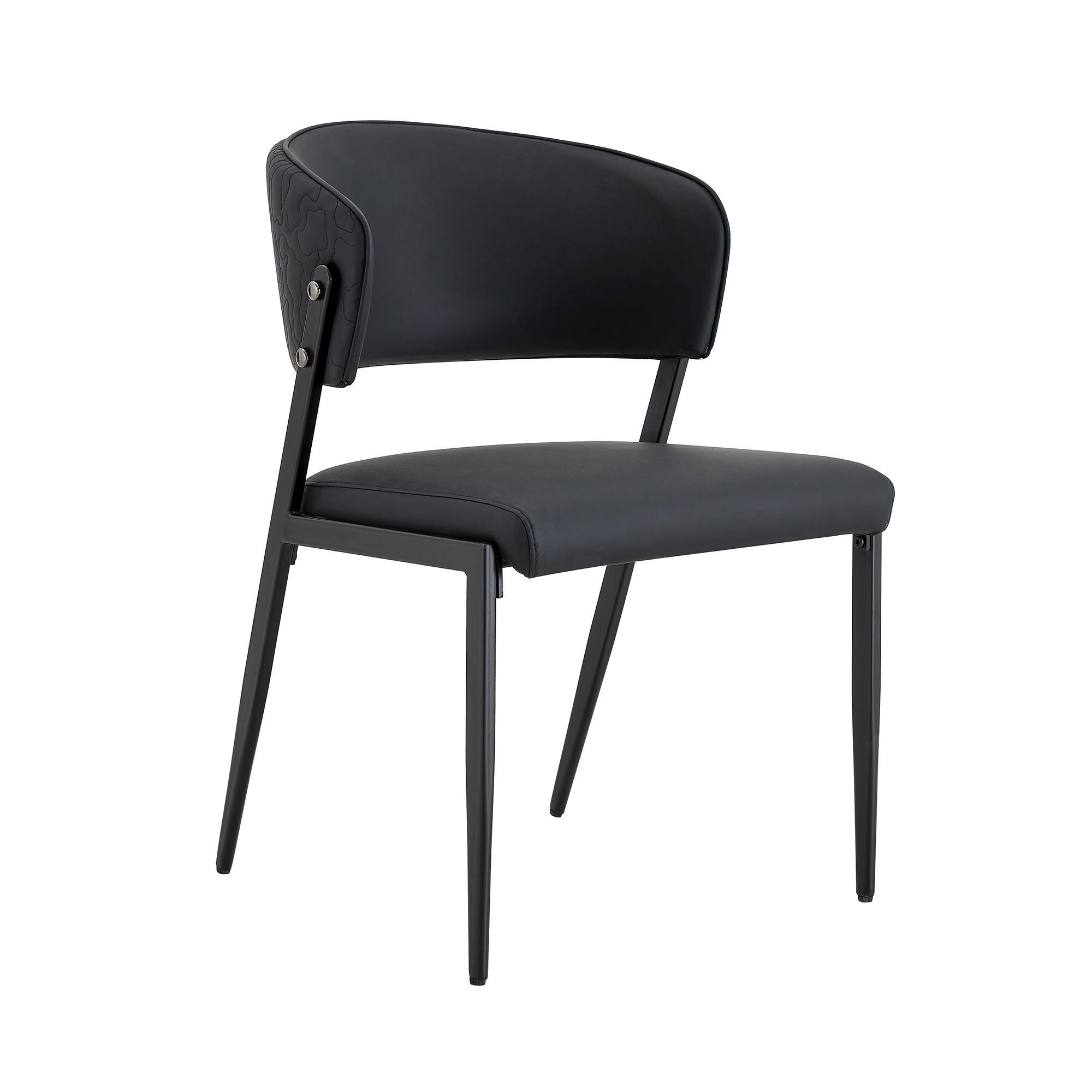 STUHL-SET DE-36686 2 Stück mit Kunstlederbezug und Metallgestell Schwarz - Schwarz, Metall (49/78/51cm) - ComfortXL