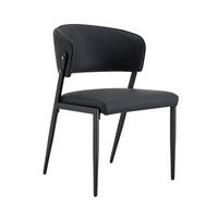 STUHL-SET DE-36686 2 Stück mit Kunstlederbezug und Metallgestell Schwarz - Schwarz, Metall (49/78/51cm) - ComfortXL