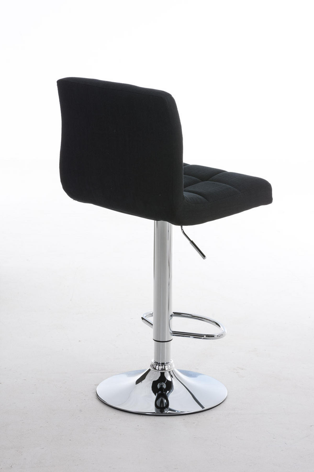 BARHOCKER Rezar Stoff Schwarz Silber - Schwarz, Textil/Metall (46/94/47cm) - DELUKE