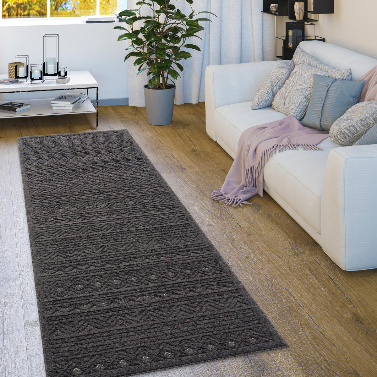 OUTDOORTEPPICH 80/150 cm Livorno 673 - Anthrazit, Textil (80/150cm) - Paco Home