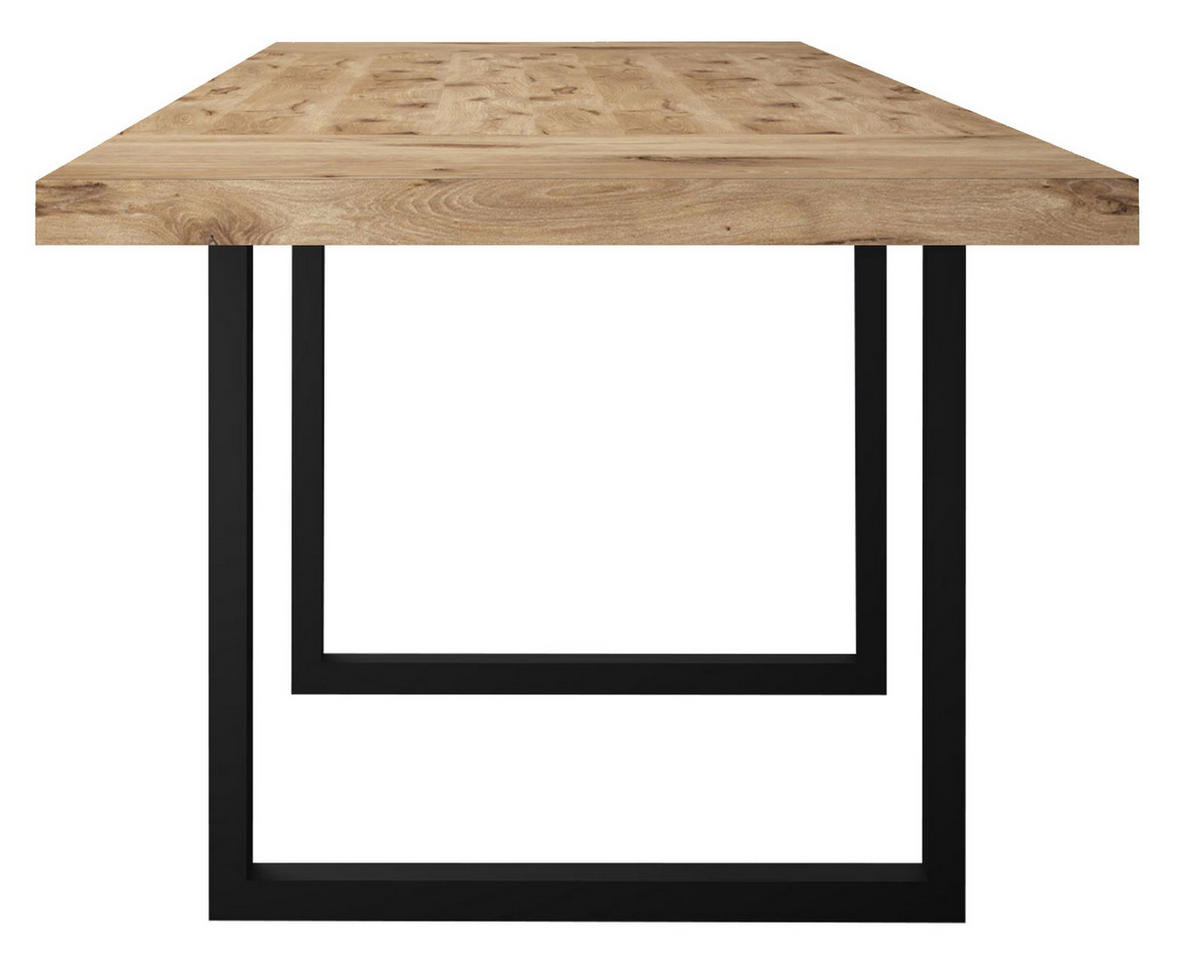 ESSTISCH Elgin 3 175-275x80x100 Holzwerkstoff Schwarz/Viking Oak - Eichefarben/Schwarz, Holzwerkstoff (175/100/80cm) - 58aufmkessel