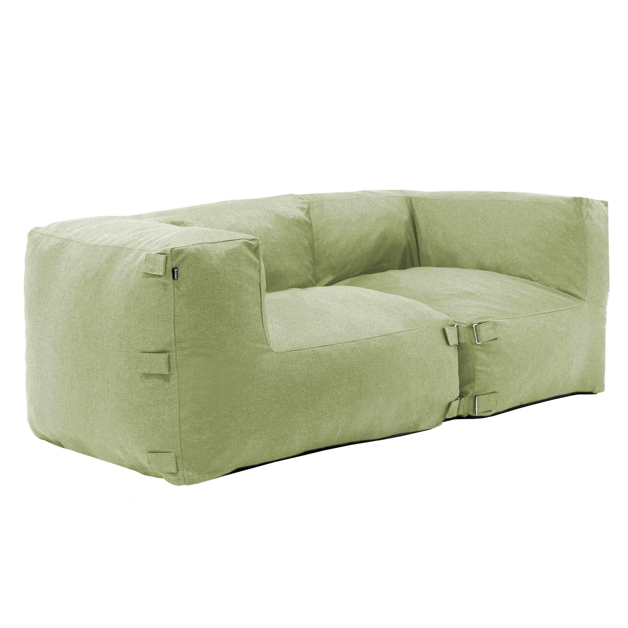 GARTENSOFA mit 2 Sitzplätzen, Kaktusgrün - Grün, Textil (170/65/85cm) - Oviala