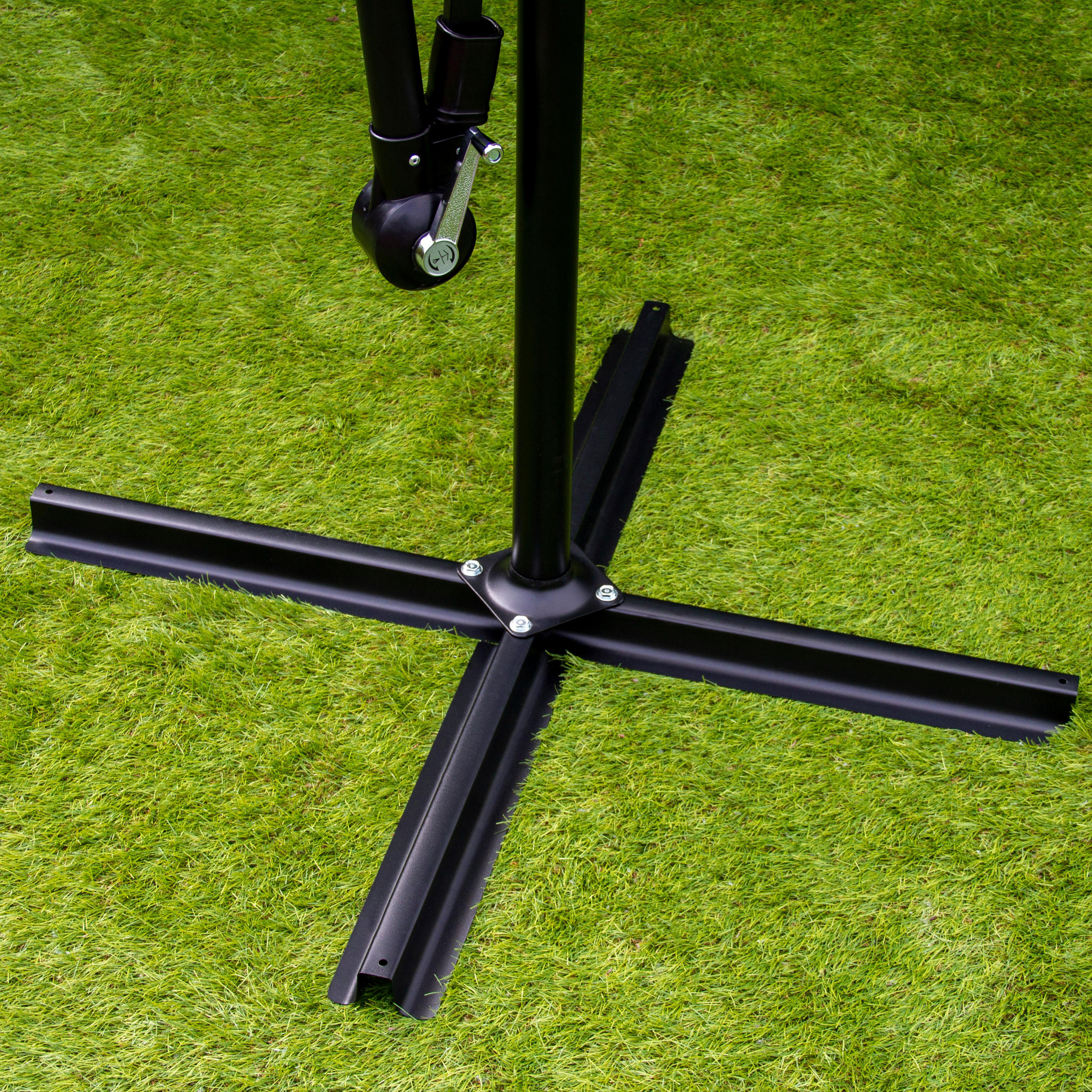 SONNENSCHIRM 300cm LED Ampelschirm - Grau - Grau, Textil (300/300cm) - Monstershop