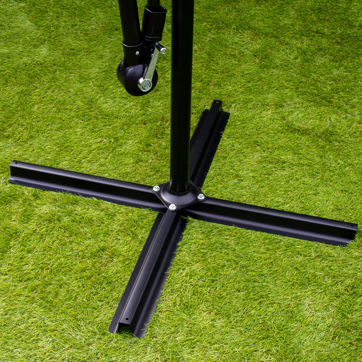 SONNENSCHIRM 300cm LED Ampelschirm - Grau - Grau, Textil (300/300cm) - Monstershop