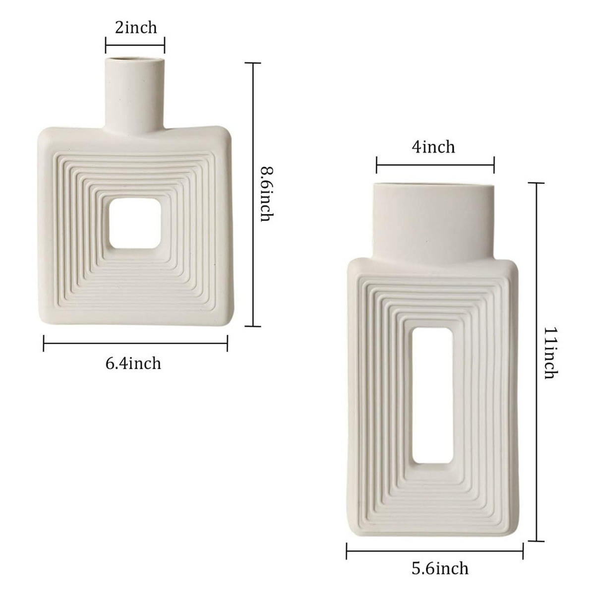 VASE 13,5 x 6,27 cm Keramik - Weiß, Keramik (27cm) - LIBRATON
