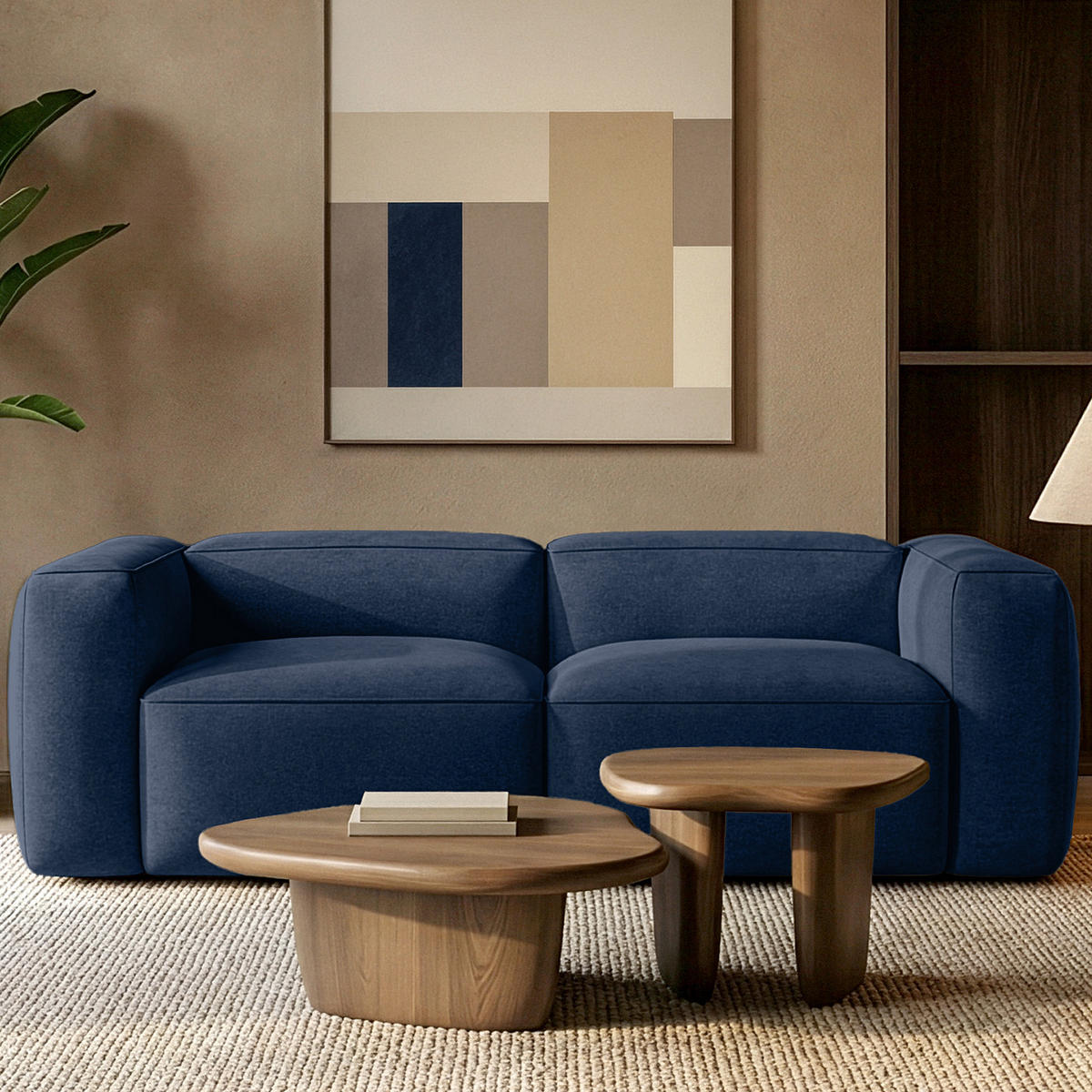 2-SITZER SOFA FUBBO, Dunkelblau - Dunkelblau, Holz/Holzwerkstoff (210/73/96cm) - KONSIMO®