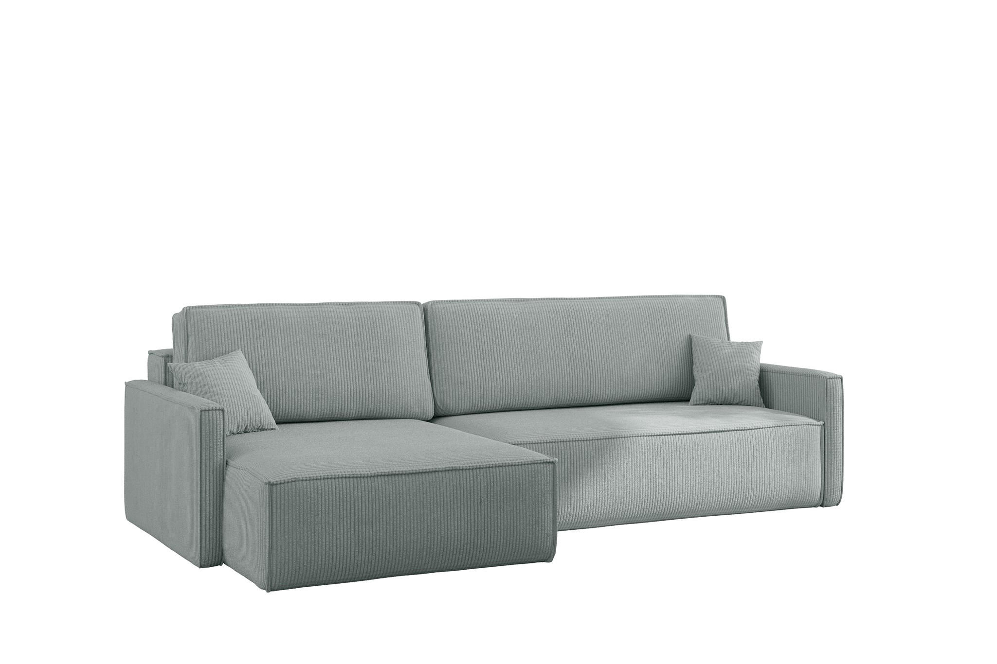 ECKSOFA Louis Scala - Salbeigrün, Holzwerkstoff/Textil (250/142cm) - Fun Möbel