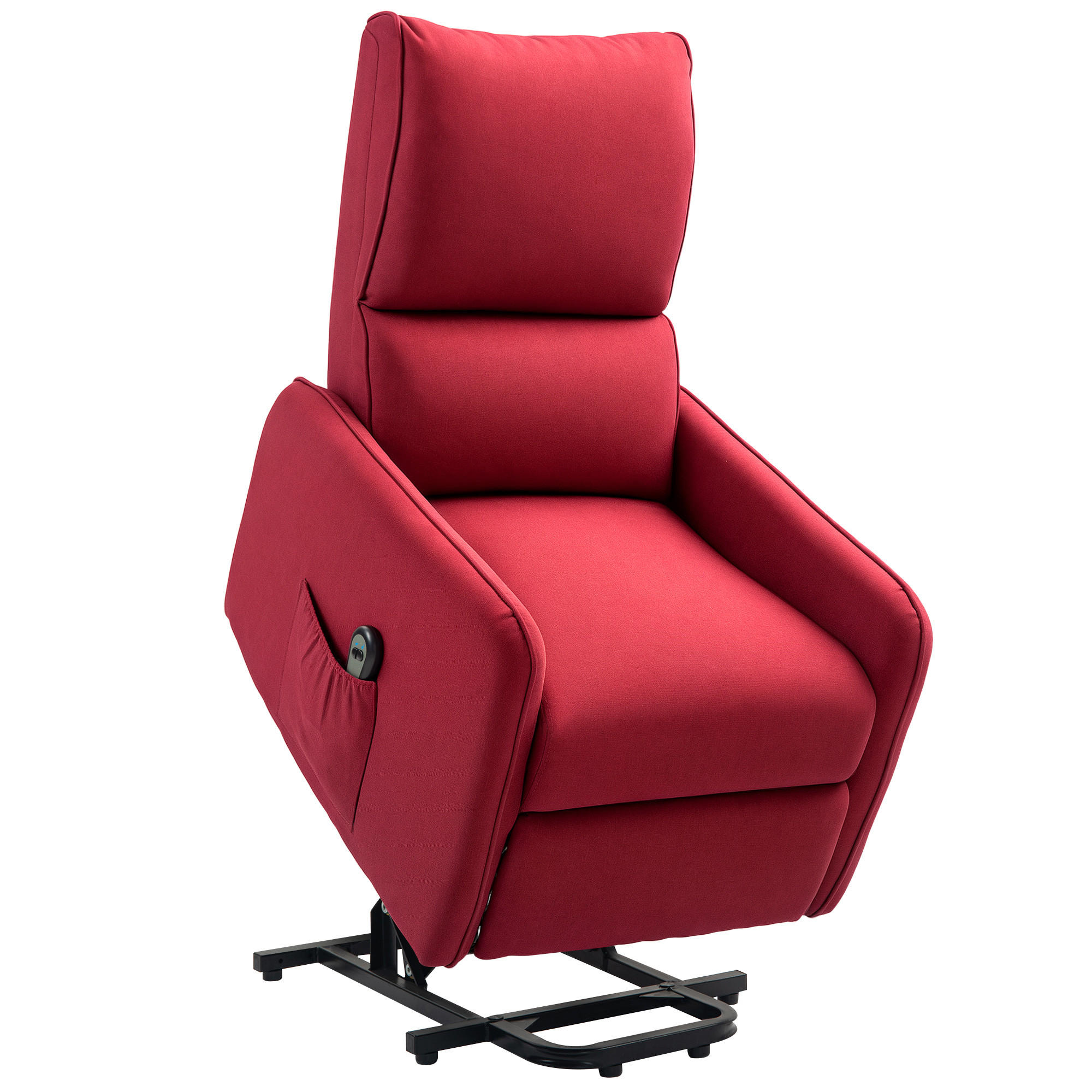 AUFSTEHSESSEL, Elektrisch verstellbar, Fernbedienung, Stofftasche, Relaxsessel, Rot - Multicolor, Holzwerkstoff (86.5/98/62cm) - FORIOUS