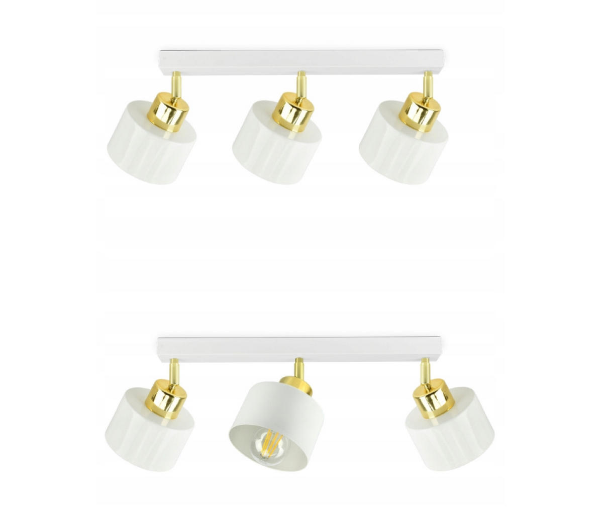 DECKENLEUCHTE Rollen - Goldfarben/Weiß, Metall (12/65/25cm) - kiki design