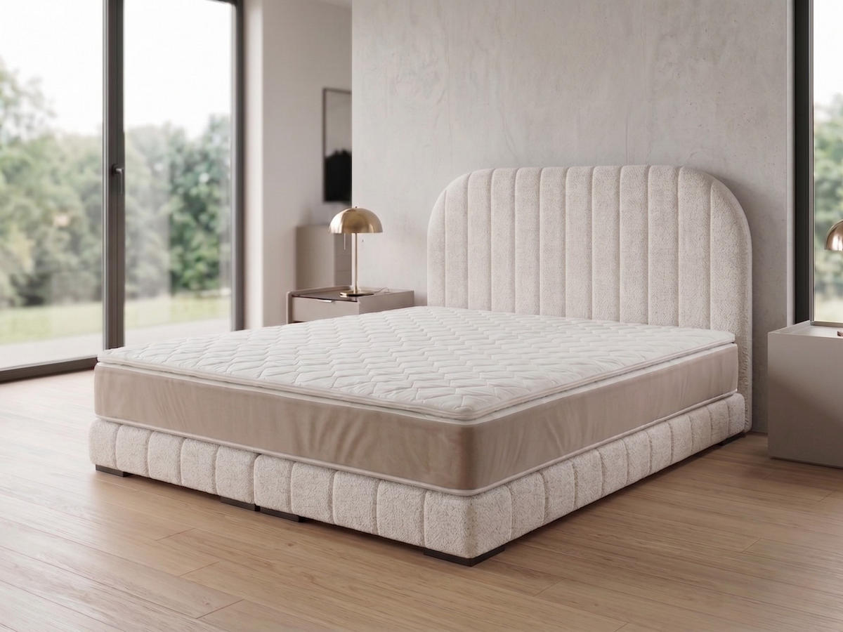 POLSTERBETT LEON3 140x 200 cm Farbe: Creme - Creme, Textil (140/200cm) - A&J MöbelLand