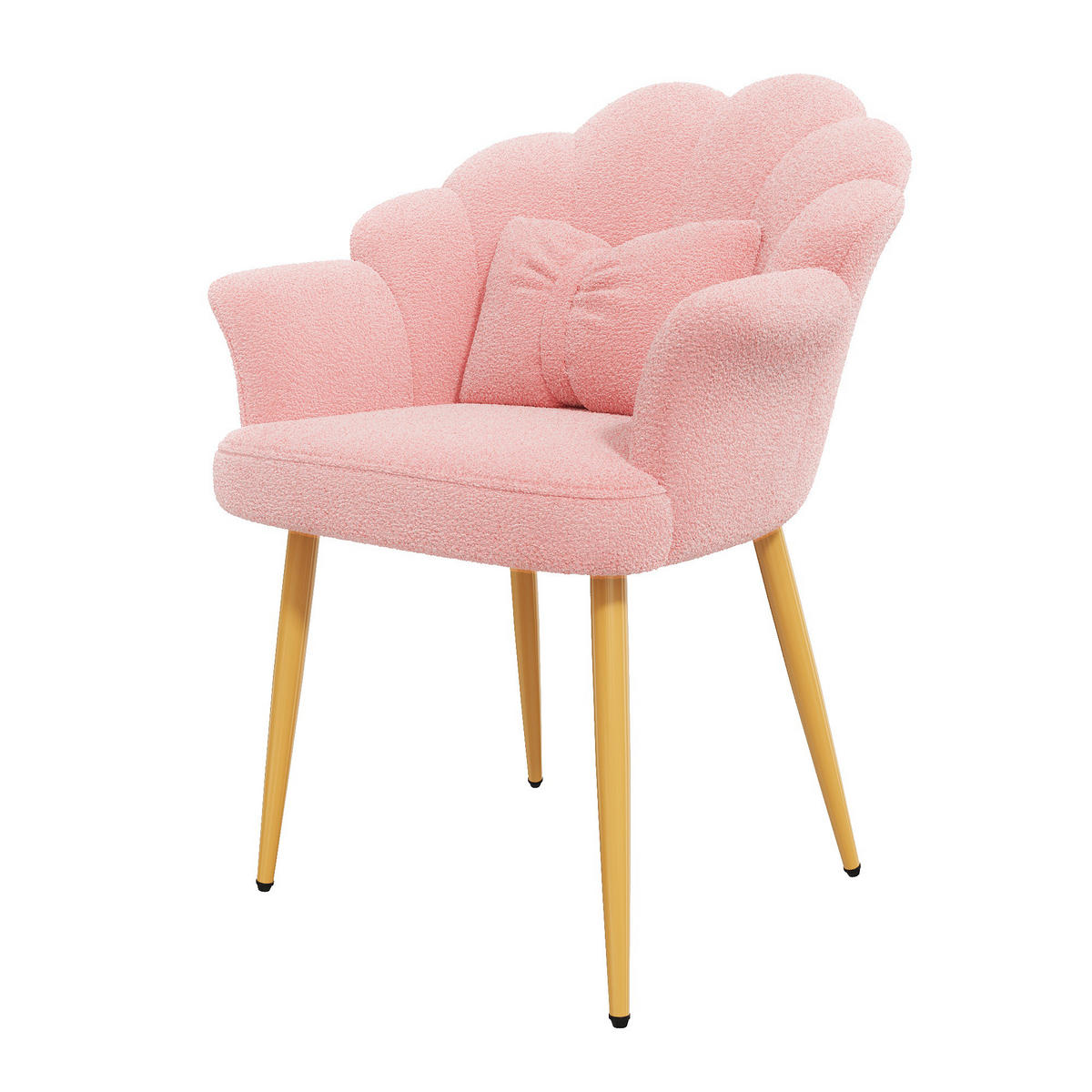 ARMLEHNSTUHL Blütenblatt-Design mit Schleifenkissen, DE-42136, Rosa - Pink, Holzwerkstoff (65.5/85/64cm) - ComfortXL
