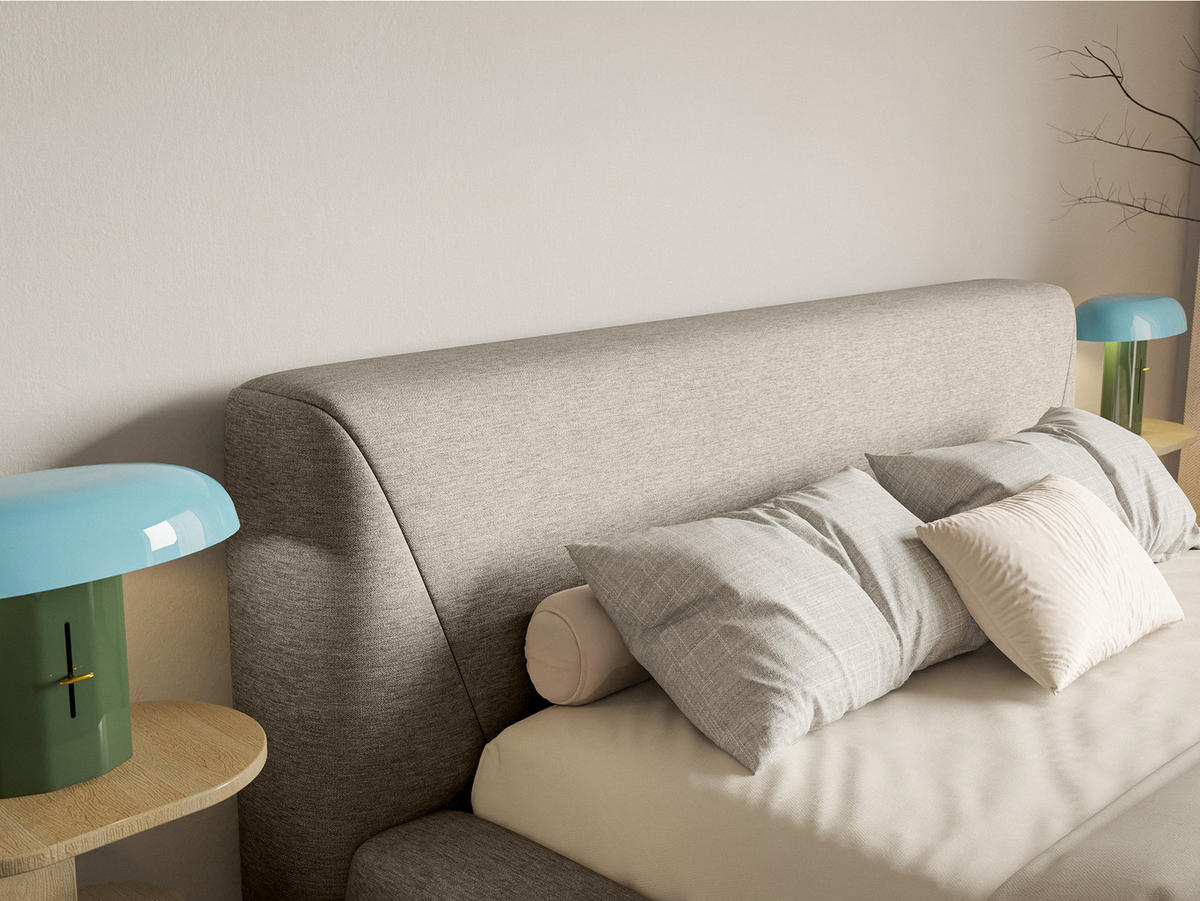 POLSTERBETT Vemmo 180x200 cm, Taupe - Taupe, Textil (180/200cm) - Fedve