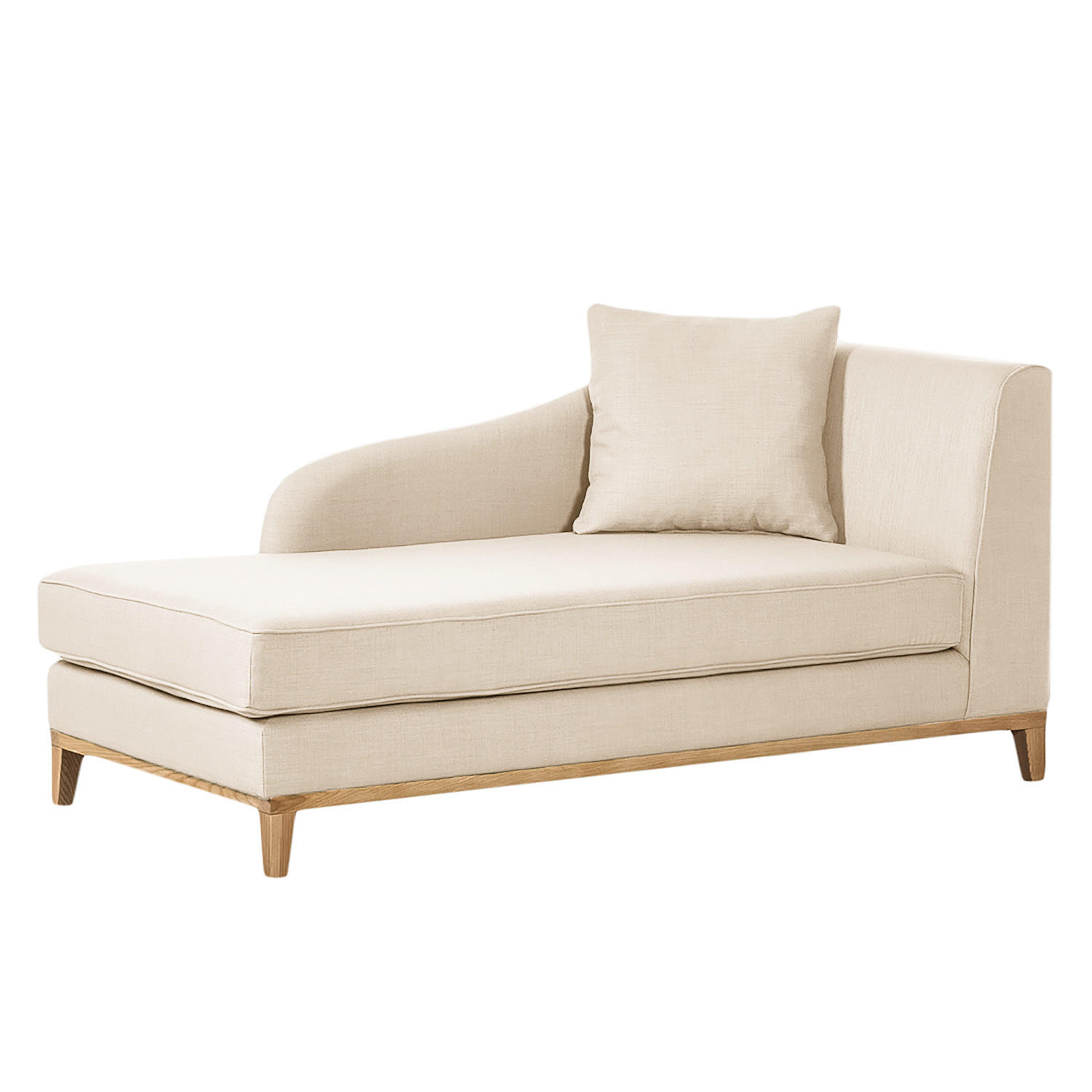 RECAMIERE - Beige, Eichenholz/Textil (165/77/82cm) - home24