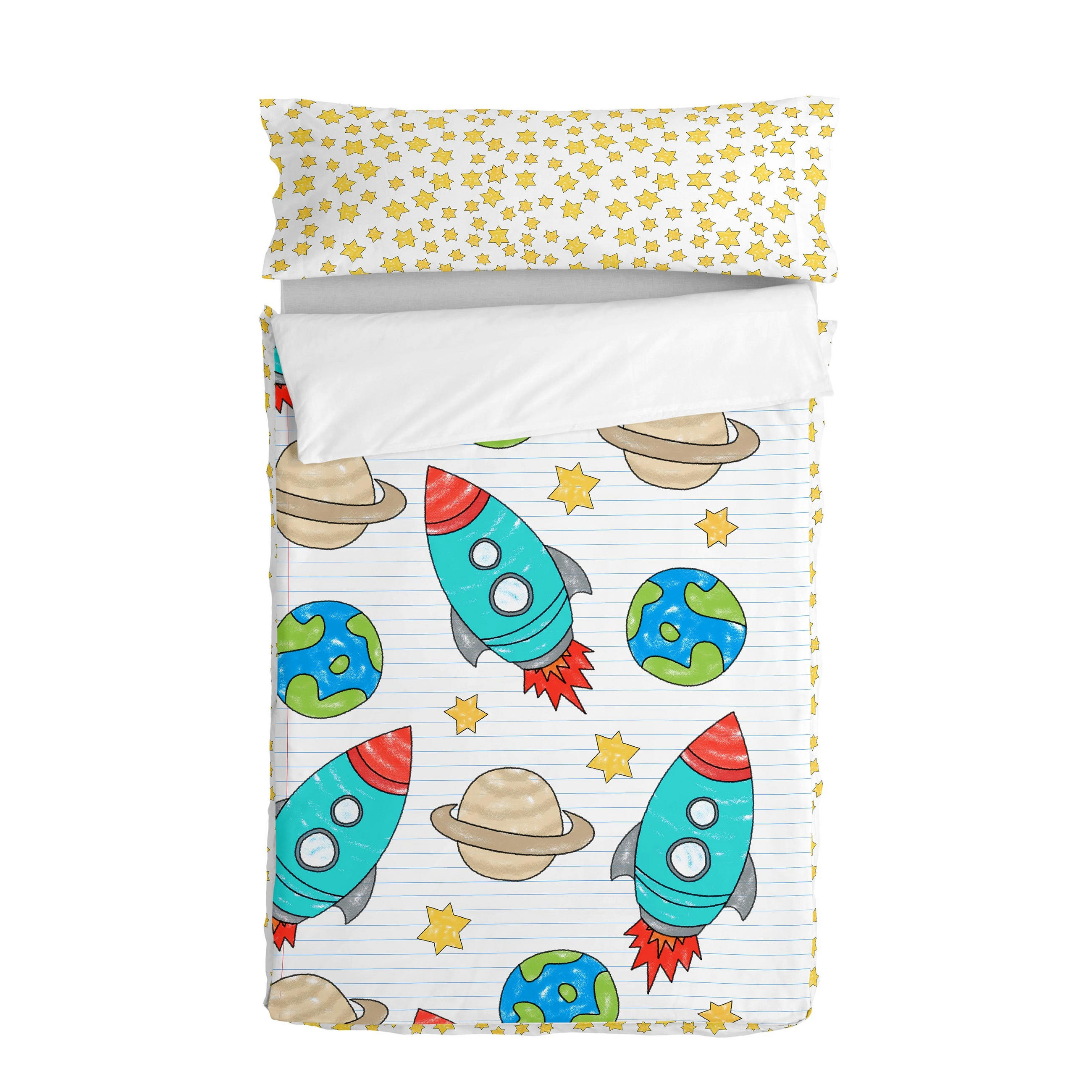 NORDIC-SACK space rocket 90x200 cm ohne füllung mehrfarbig - Multicolor, Textil (90/200cm) - Happy Friday
