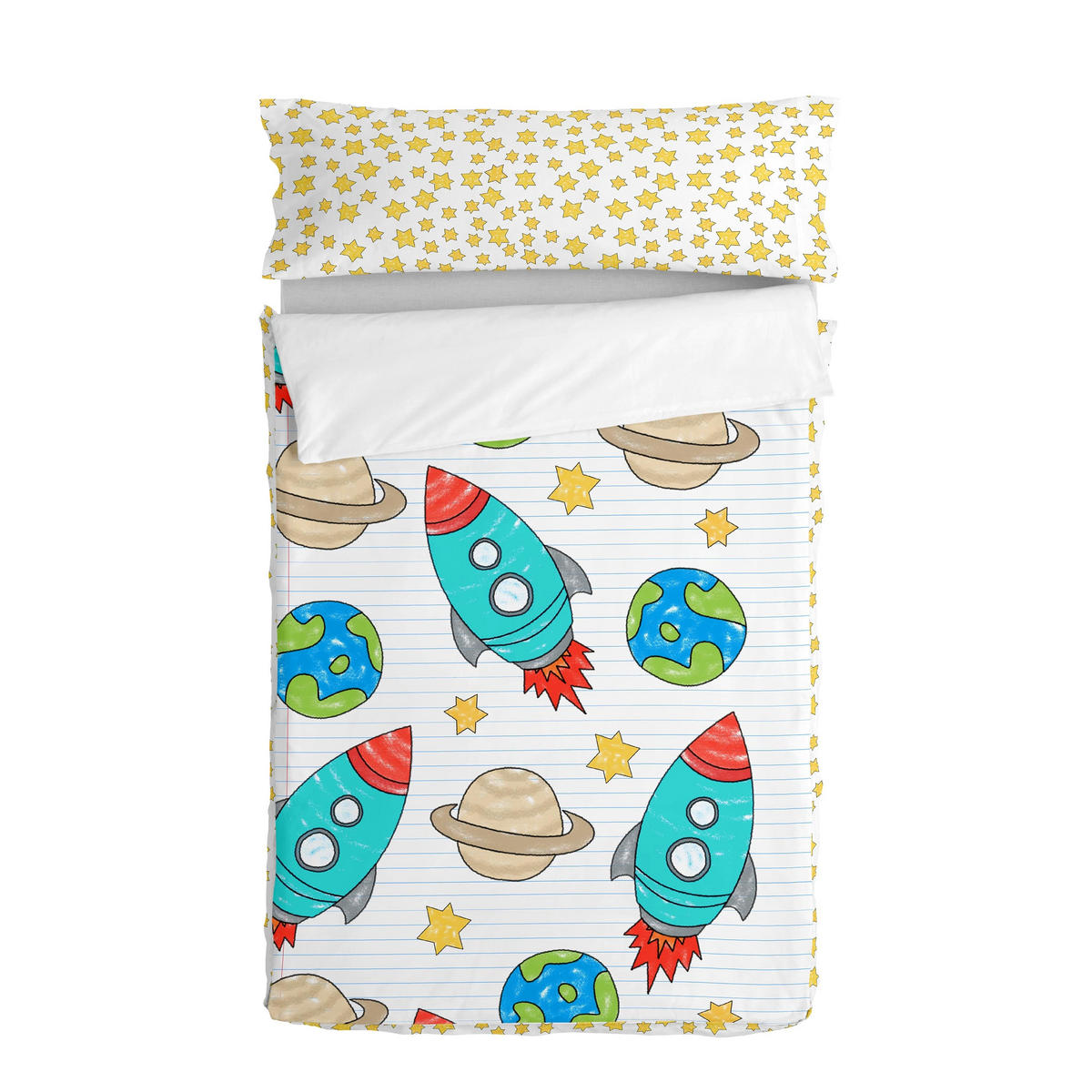 NORDIC-SACK space rocket 90x200 cm ohne füllung mehrfarbig - Multicolor, Textil (90/200cm) - Happy Friday
