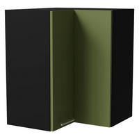 ECKHÄNGESCHRANK Brerra W12/60 Schwarz / RAL 6025 farngrün Matt 60 / 60 / 72cm - Schwarz/Grün, Holz/Holzwerkstoff (60/72/60cm) - Feldmann-Wohnen
