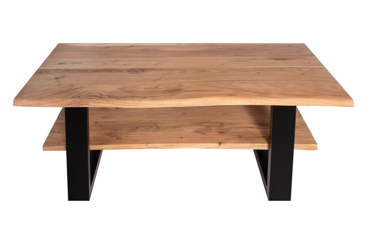 COUCHTISCH PATRICK - Beige/Schwarz, Holz/Metall (65/115/46cm) - SAM