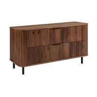 BADEZIMMERSCHRANK : Farbe Eiche-Nussbaum, Griff schwarz, Füße schwarz, 120 x 41,5 x 66,7 cm - Schwarz/Braun, Holzwerkstoff (120/66.7/41.5cm) - 3XE LIVING