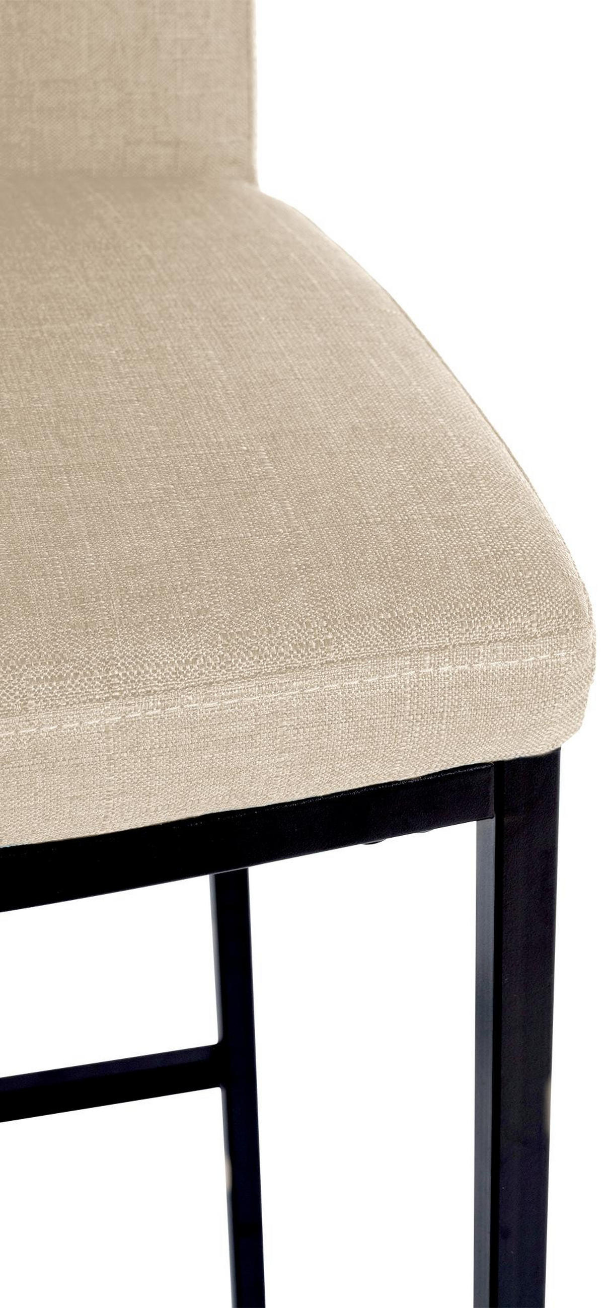 BARHOCKER 2er Set Freedom Stoff B creme - Creme/Schwarz, Textil/Metall (43/109/47cm) - TPFLiving