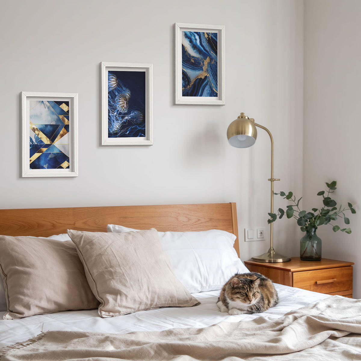 WANDBILDER 3er-Set - 20x30 cm Weißer Rahmen - Abstrakte, elegante Muster - Weiß, Kunststoff (20/30cm) - ArtPrintCave