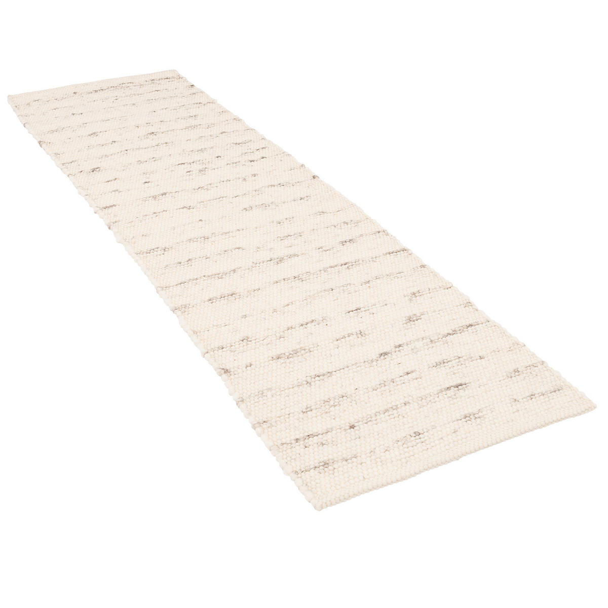 NATUR TEPPICH LÄUFER WOLLE ALASKA MELIERT - Grau, Textil (70/130cm) - Pergamon