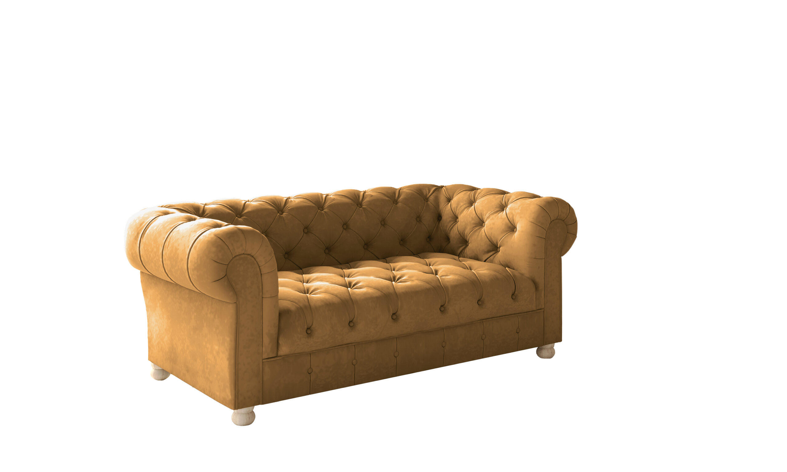 SOFA 2-Sitzer CHESTERFIELD Elegant Klassisch Schick Stoff Whisper Velours Kupfer - Kupferfarben, Holz/Textil (152/77/90cm) - Kaiser Möbel