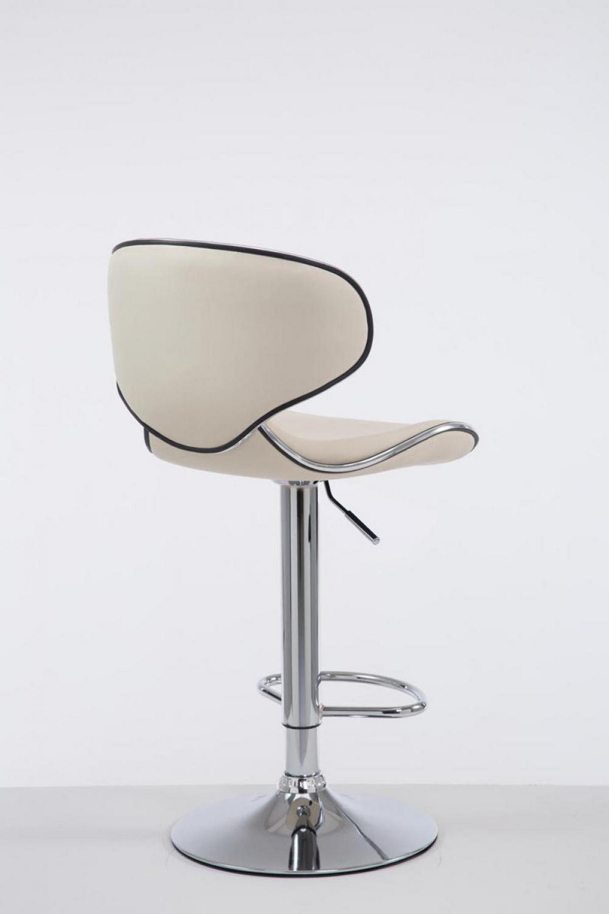 BARHOCKER Lederlook creme - Chromfarben/Creme, Textil/Metall (46/88/49cm) - CLP