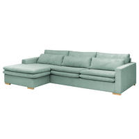 ECKSOFA mit Longchair - Blau, Textil (299/164cm) - home24