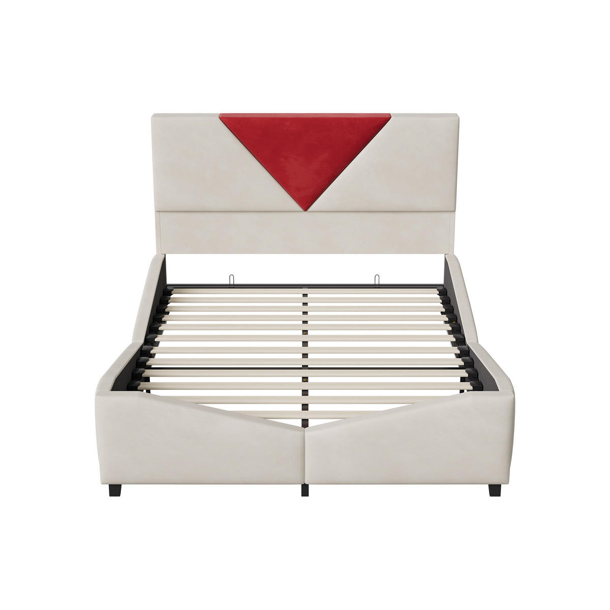 POLSTERBETT 140x190 cm mit Bettkasten, LED & USB, Doppelbett mit Stauraum, Beige - Beige, Metall (140/190cm) - EuroLiving