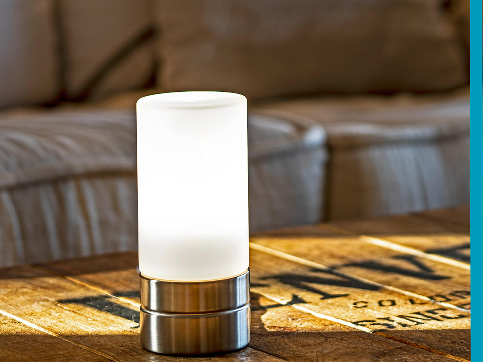 TISCHLEUCHTE Touch dimmbar Höhe 20cm mit Glas Lampenschirm modern, kleine Fensterlampe Nachttisch - Silberfarben/Weiß, Glas/Metall (9/9/20cm) - meineWunschleuchte