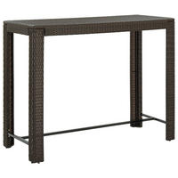 GARTEN-BARTISCH Braun 140,5/60,5/110,5 Cm Poly Rattan - Braun, Kunststoff (60.5/140.5/110.5cm) - vidaXL