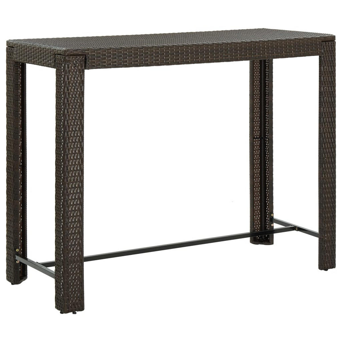 GARTEN-BARTISCH Braun 140,5/60,5/110,5 Cm Poly Rattan - Braun, Kunststoff (60.5/140.5/110.5cm) - vidaXL