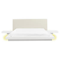 BETT mit LED 160x200 cm Weiß Zen - Weiß, Holzwerkstoff (160/200cm) - Beliani