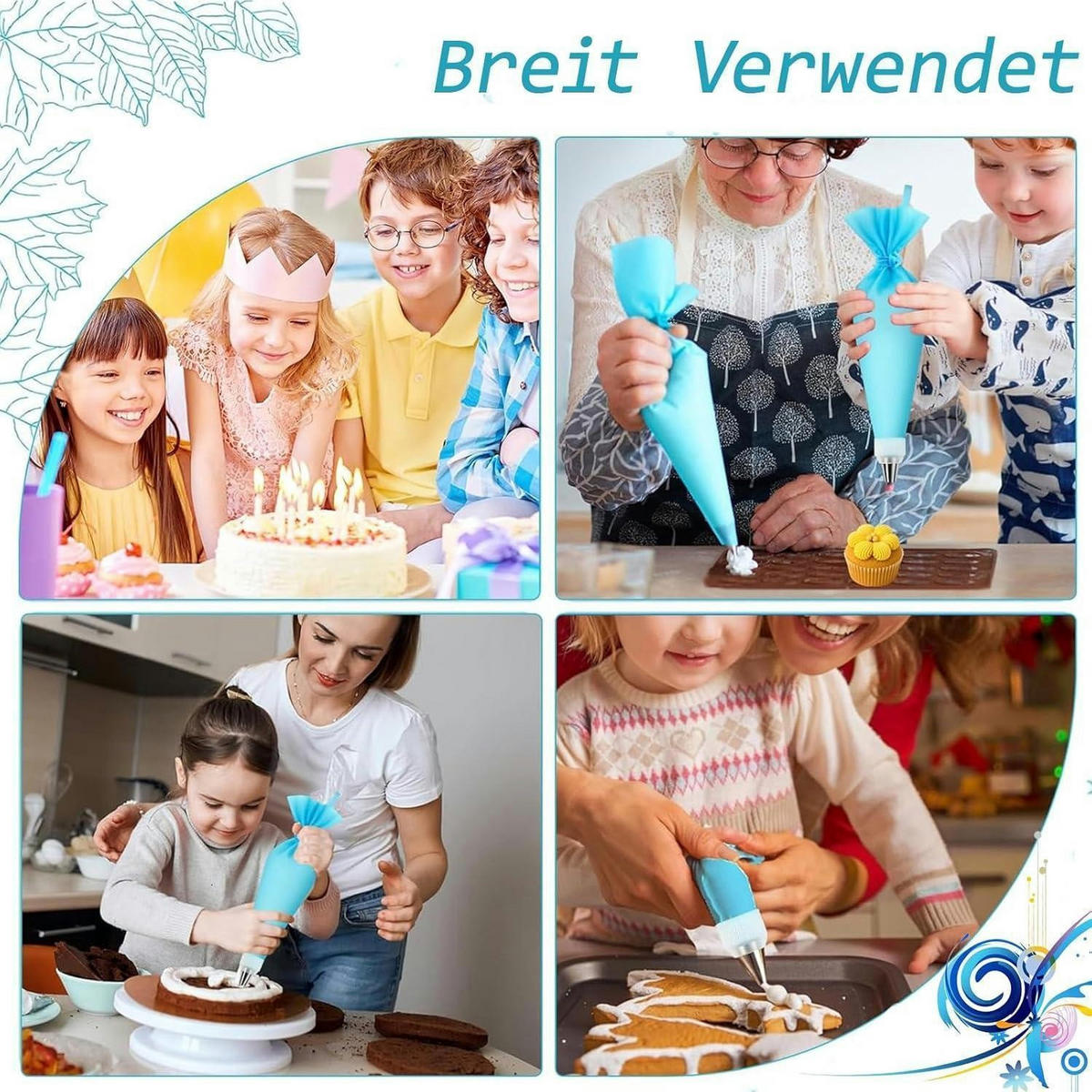 SPRITZBEUTEL Set 21-teilig mit Tüllen und Schabern - Hellblau, Kunststoff (17/1/31cm)