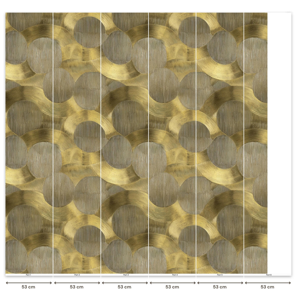 TAPETE - Modern - Geometrisch - Gold - 300x300 cm - Goldfarben, Papier (300/300cm) - OnlyWow